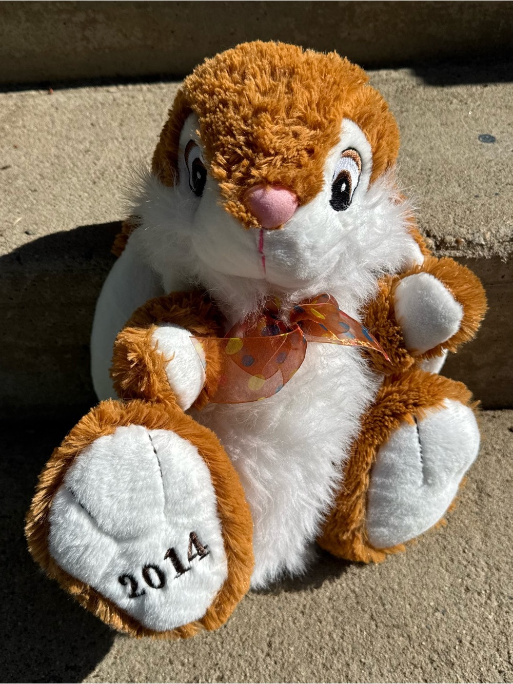 Plush Bunny Rabbit- Brown and White 2014